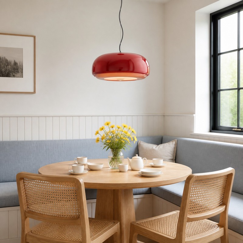 Vexlynn Scandinavian Round Dual-Layer Tinted Glass Pendant Light