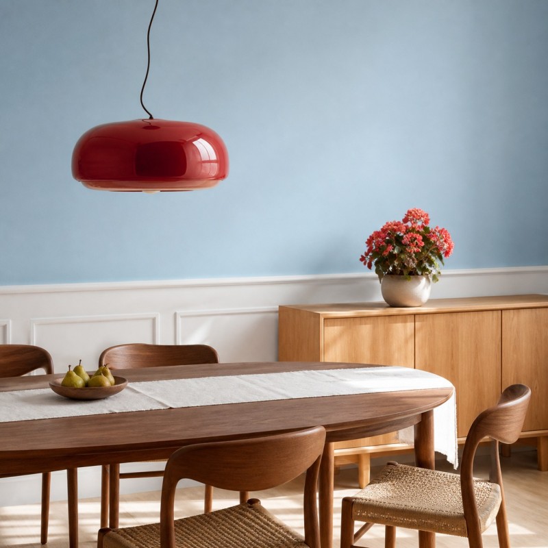 Vexlynn Scandinavian Round Dual-Layer Tinted Glass Pendant Light