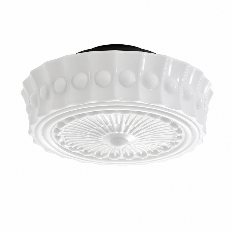 Raymond Vintage Art Semi Flush Mount Milky Glass Ceiling Light