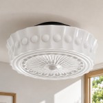 Raymond Vintage Art Semi Flush Mount Milky Glass Ceiling Light