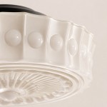 Raymond Vintage Art Semi Flush Mount Milky Glass Ceiling Light