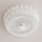 Raymond Vintage Art Semi Flush Mount Milky Glass Ceiling Light
