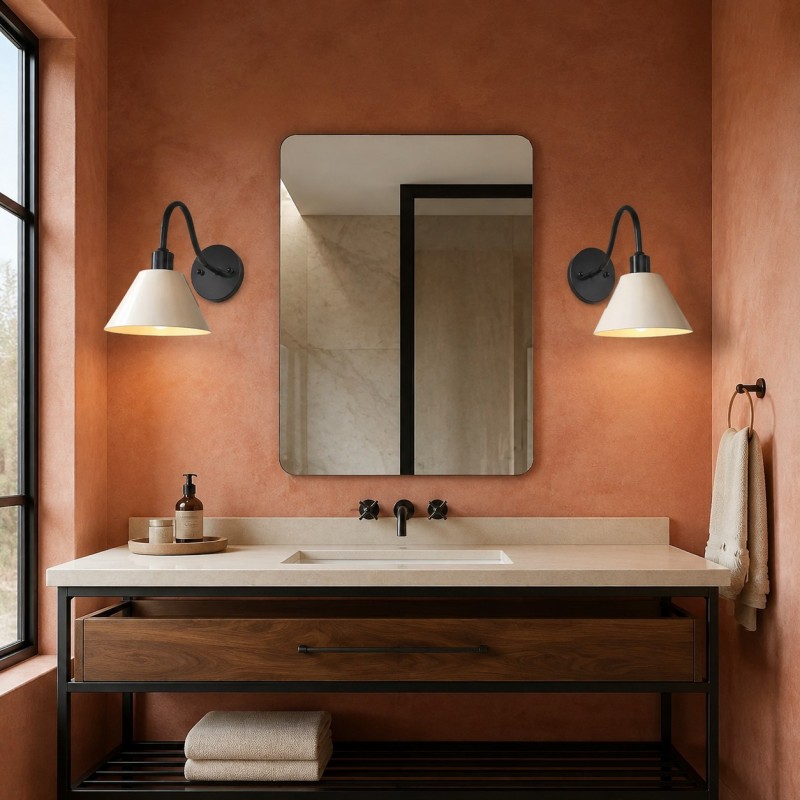 Ferm Minimalist Industrial Tapered Sconce