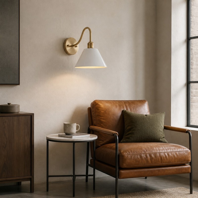 Ferm Minimalist Industrial Tapered Sconce
