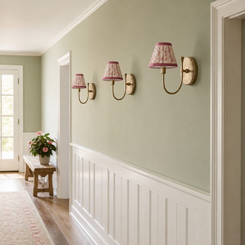 Orphelyx French Brass Fabric Shade Sconce Light