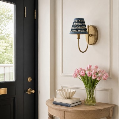 Orphelyx French Brass Fabric Shade Sconce Light