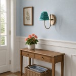 Orphelyx French Brass Fabric Shade Sconce Light