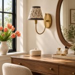 Orphelyx French Brass Fabric Shade Sconce Light