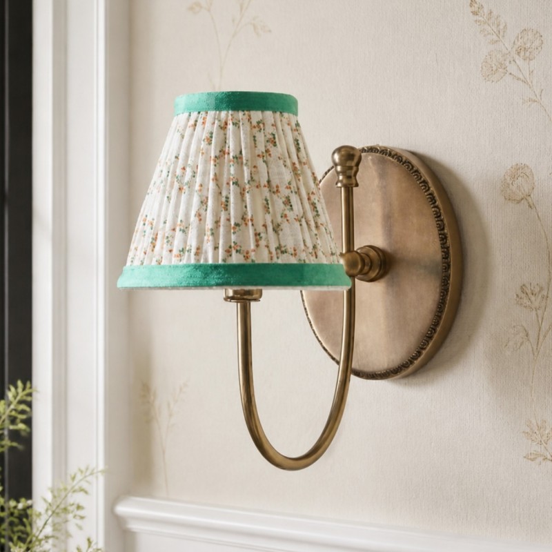 Orphelyx French Brass Fabric Shade Sconce Light