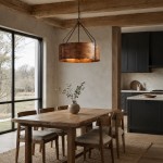 Ojaswi Rustic Bronze Industrial Pendant Light with Drum Shade