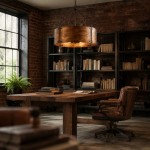 Ojaswi Rustic Bronze Industrial Pendant Light with Drum Shade