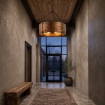 Ojaswi Rustic Bronze Industrial Pendant Light with Drum Shade
