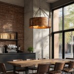 Ojaswi Rustic Bronze Industrial Pendant Light with Drum Shade