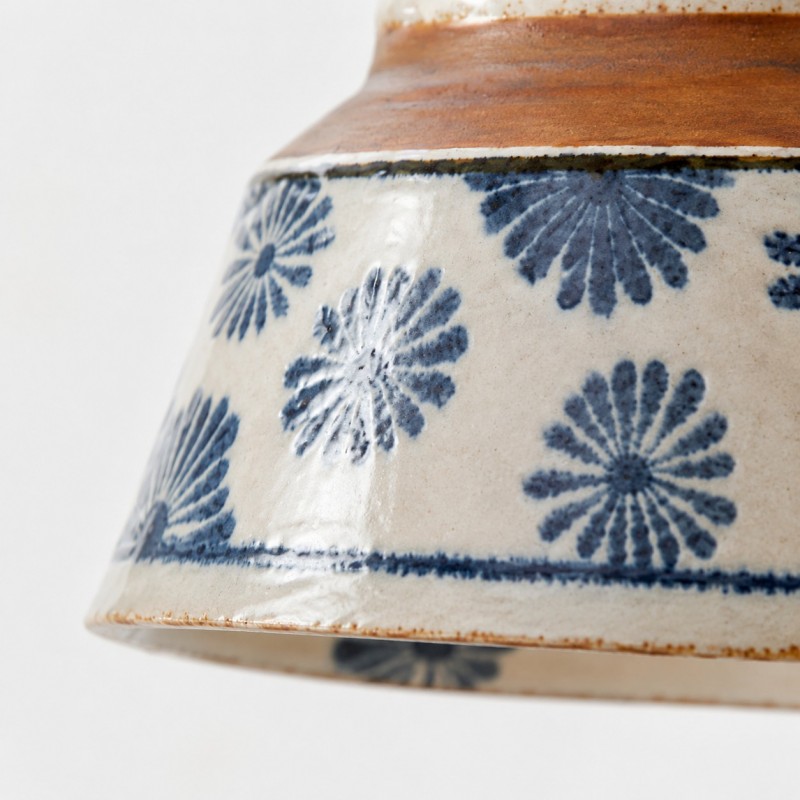 Colin Vintage Decorative Pattern Ceramic Brass Wall Sconce