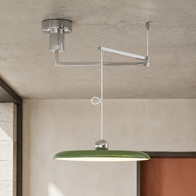 Delphin Colorful Swing Arm Flying Saucer Pendant Light