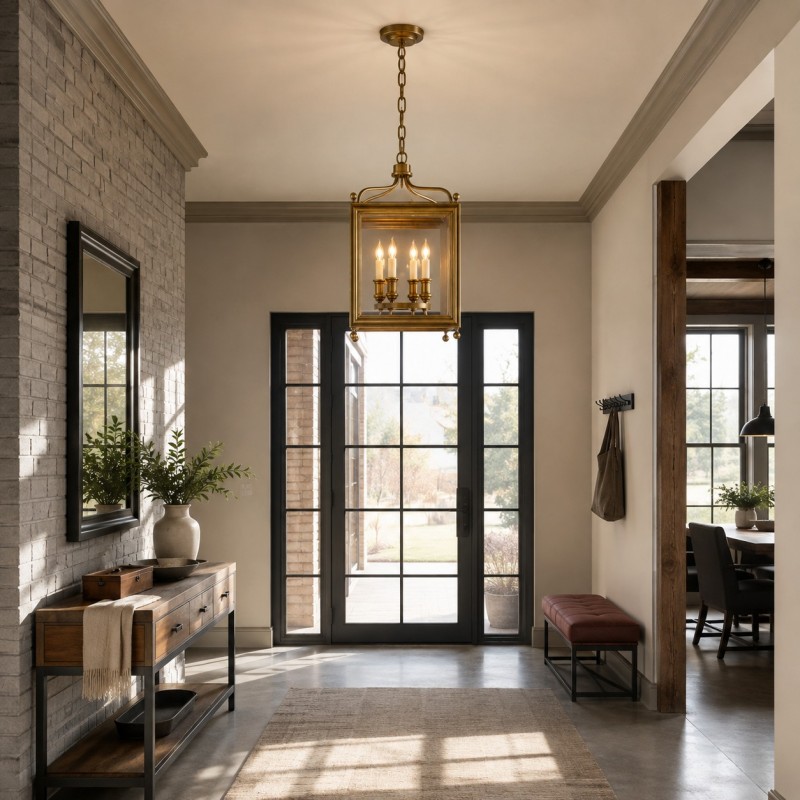 Leroy Vintage Metal 4-Light Lantern Pendant Light