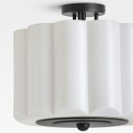 Hanahs Farmhouse Milk Glass Scalloped Shade Ceiling Light