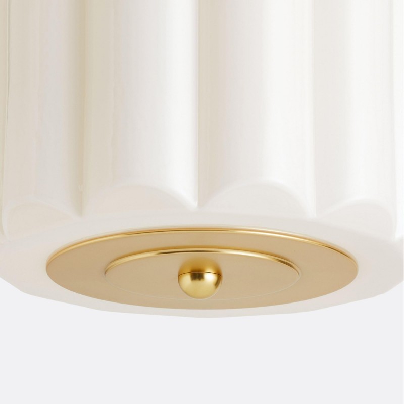 Hanahs Farmhouse Milk Glass Scalloped Shade Ceiling Light