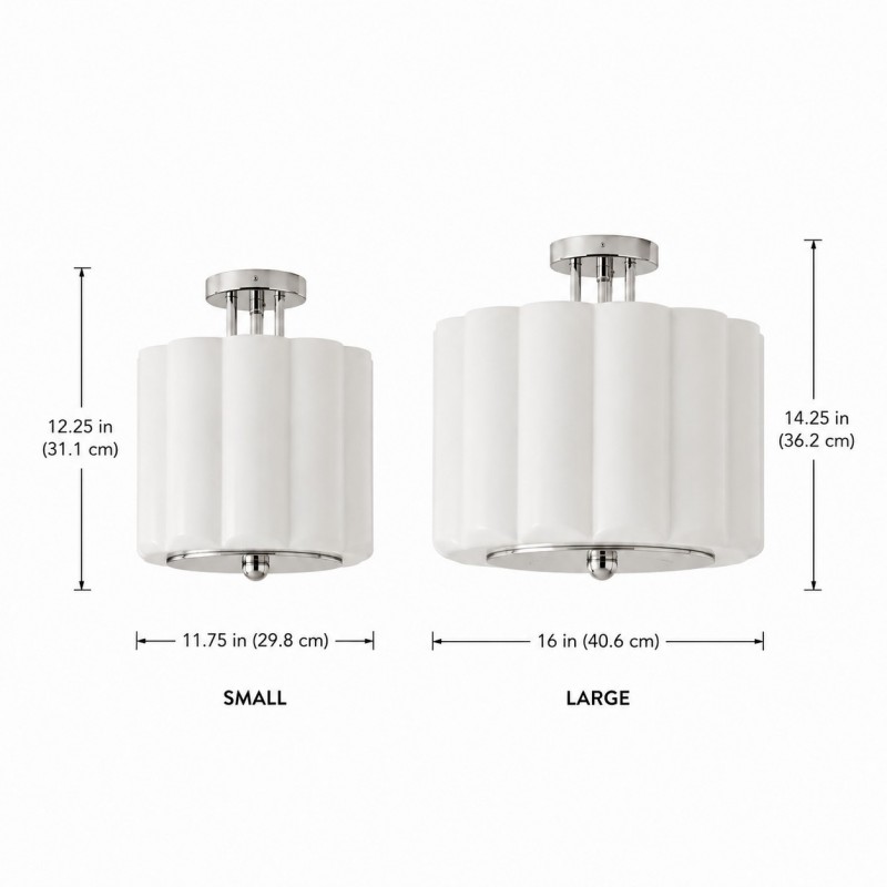 Hanahs Farmhouse Milk Glass Scalloped Shade Ceiling Light