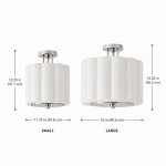 Hanahs Farmhouse Milk Glass Scalloped Shade Ceiling Light