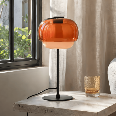 Xyndrae Modern Nordic Double-Layered Tinted Glass Table Lamp