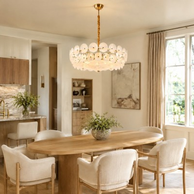 Harold Vintage Design-Forward Color Glass  Chandelier