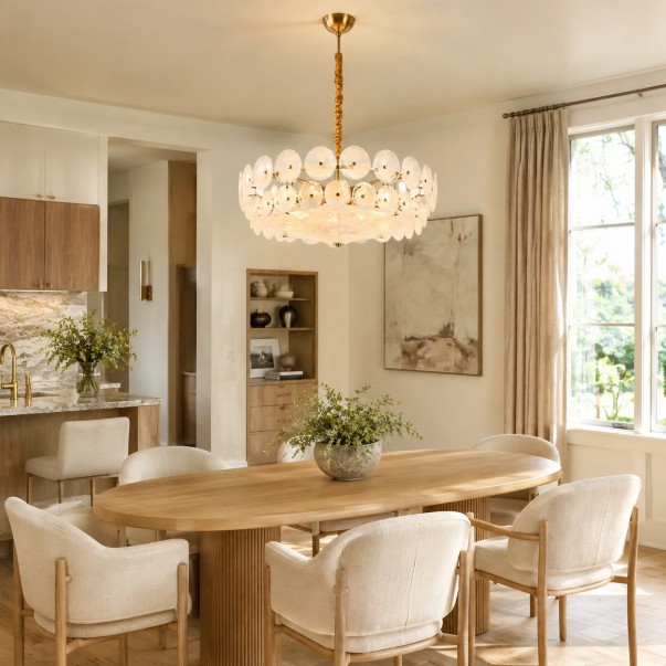 Harold Vintage Design-Forward Color Glass  Chandelier