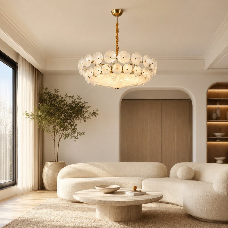 Harold Vintage Design-Forward Color Glass  Chandelier