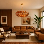 Harold Vintage Design-Forward Color Glass  Chandelier