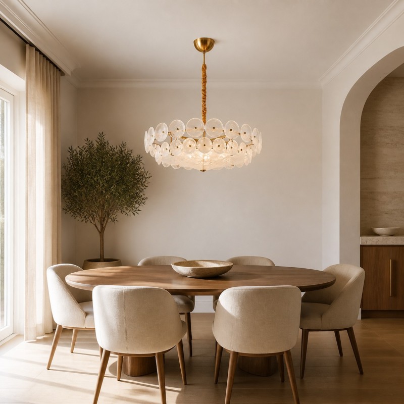 Harold Vintage Design-Forward Color Glass  Chandelier