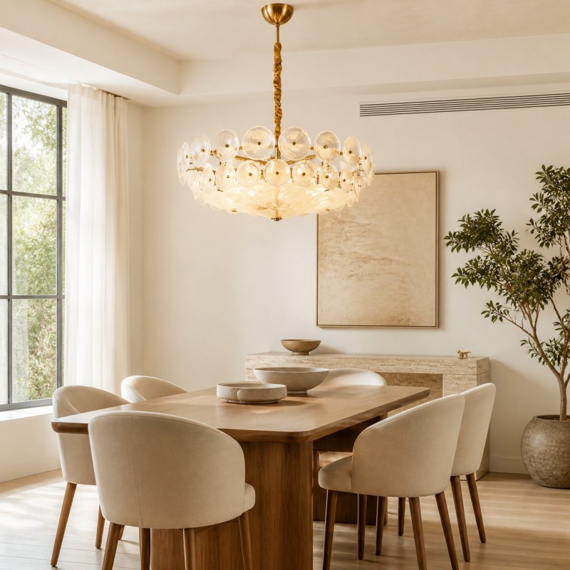 Harold Vintage Design-Forward Color Glass  Chandelier