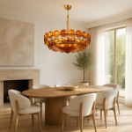 Harold Vintage Design-Forward Color Glass  Chandelier