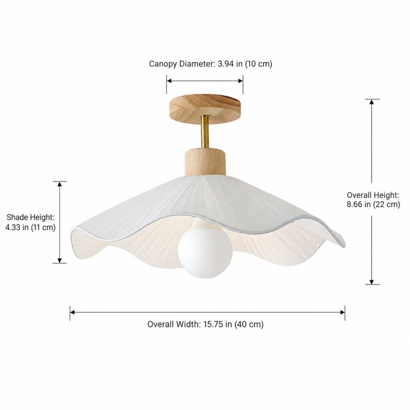 Celenor Modern Flower Fabric Semi Flush Mount Ceiling Light