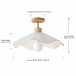 Celenor Modern Flower Fabric Semi Flush Mount Ceiling Light