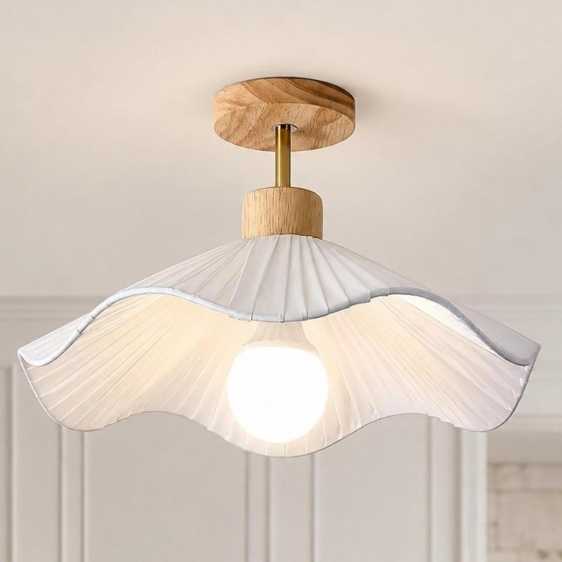 Celenor Modern Flower Fabric Semi Flush Mount Ceiling Light