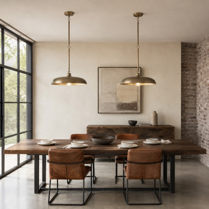 Leila Industrial Rustic Bronze Cone Shade Pendant Light