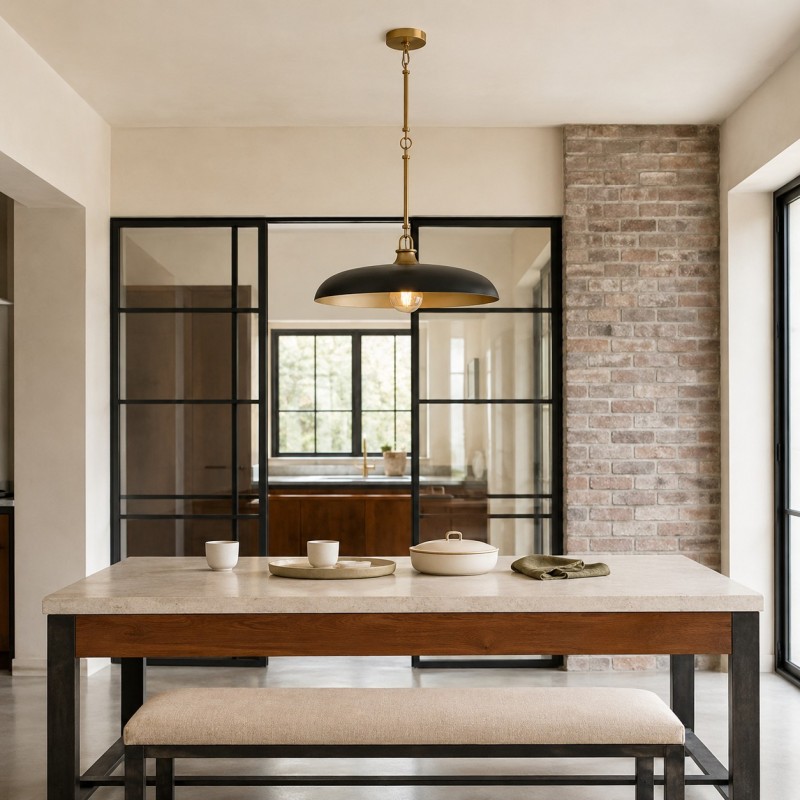 Leila Industrial Rustic Bronze Cone Shade Pendant Light