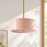 Xavier Modern Glossy Ceramic Drum Pendant Light