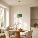 Xavier Modern Glossy Ceramic Drum Pendant Light
