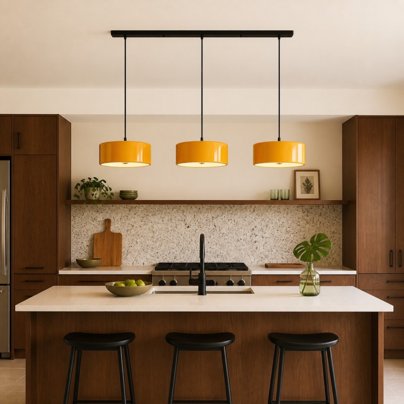 Xavier Modern Glossy Ceramic Drum Pendant Light