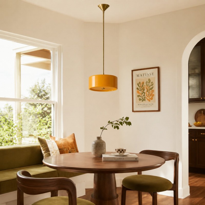 Xavier Modern Glossy Ceramic Drum Pendant Light