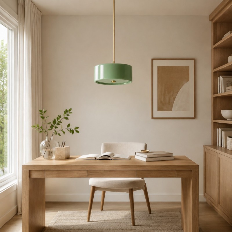 Xavier Modern Glossy Ceramic Drum Pendant Light