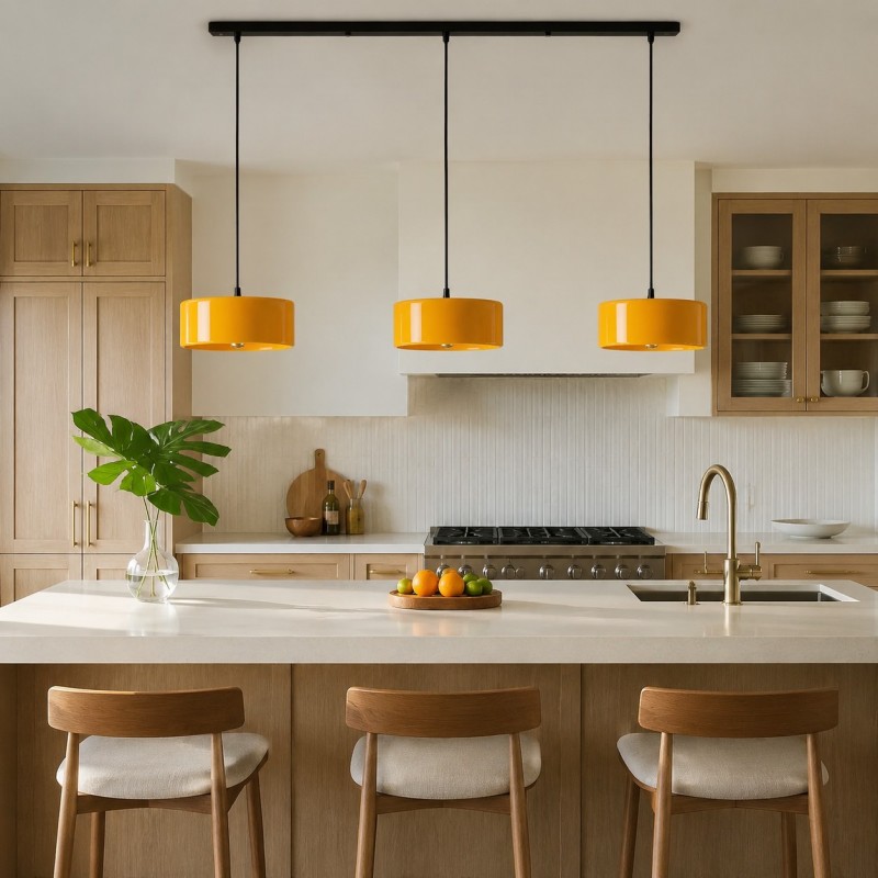 Xavier Modern Glossy Ceramic Drum Pendant Light