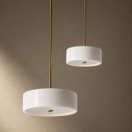 Xavier Modern Glossy Ceramic Drum Pendant Light