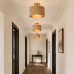 Jovani Farmhous Fluted Resin Drum Ceiling Light