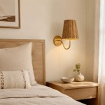 Alfred Farmhouse Rattan Brass Wall Sconce
