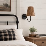 Alfred Farmhouse Rattan Brass Wall Sconce