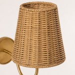 Alfred Farmhouse Rattan Brass Wall Sconce