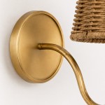 Alfred Farmhouse Rattan Brass Wall Sconce