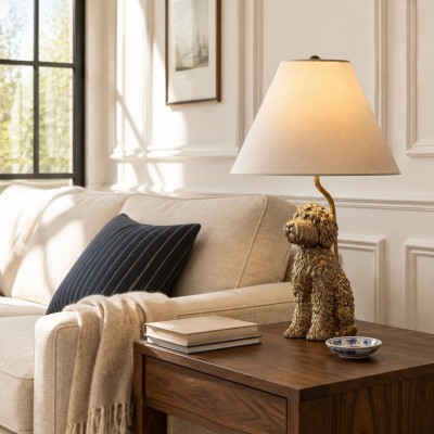 Aurea Unique Animal Table Lamp - Dog Sculptural Accent Lighting for Bedroom & Living Room